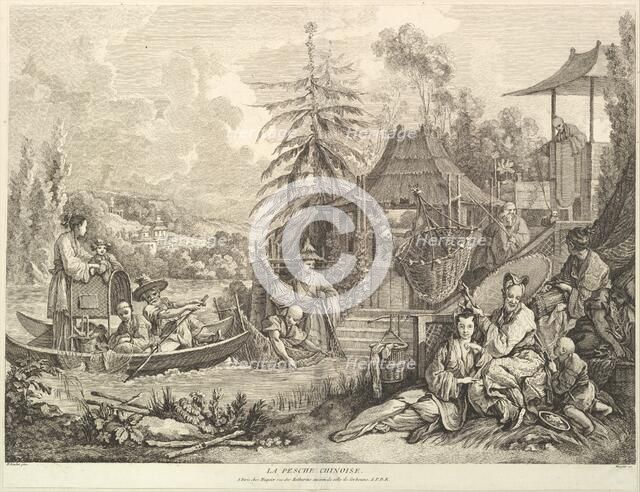 La pesche chinoise (Chinese Fishing), from Chinoiseries, after 1743. Creator: Jacques Gabriel Huquier.