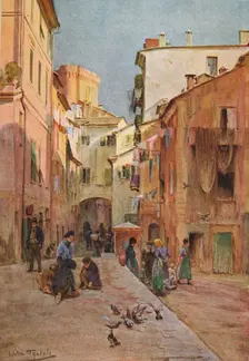 La Piazza, Sestri Levante c1910, (1912). Artist: Walter Frederick Roofe Tyndale