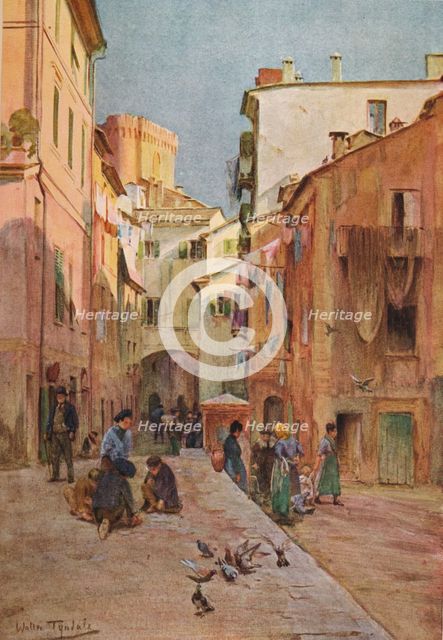 'La Piazza, Sestri Levante', c1910, (1912). Artist: Walter Frederick Roofe Tyndale.