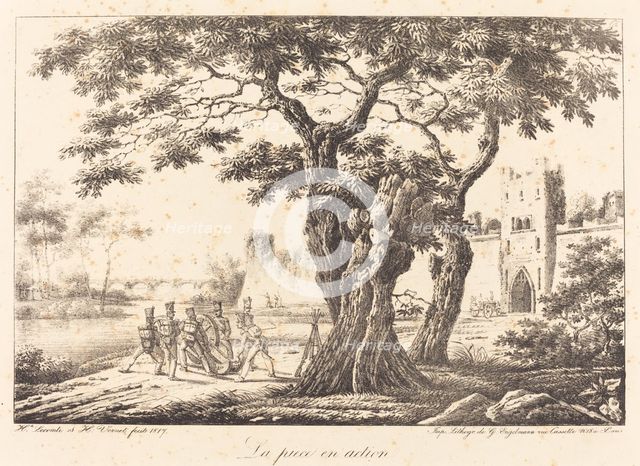La piece en action, 1817. Creator: Emile Jean-Horace Vernet.