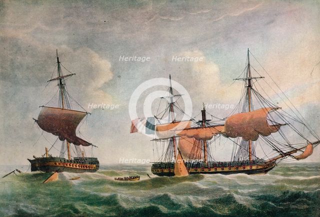 'La Piemontaise capturing the Warren Hastings' c1806. Artist: Robert Dodd.