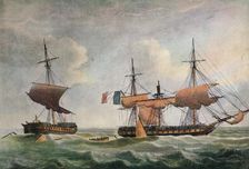 La Piemontaise capturing the Warren Hastings c1806. Artist: Robert Dodd