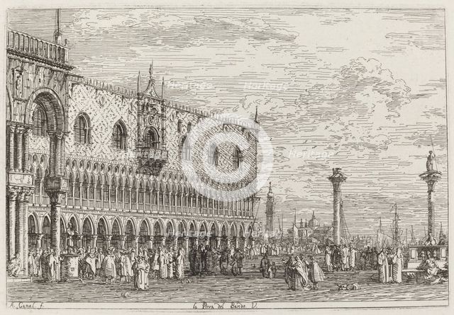 La Piera del Bando. V. [lower right], c. 1735/1746. Creator: Canaletto.