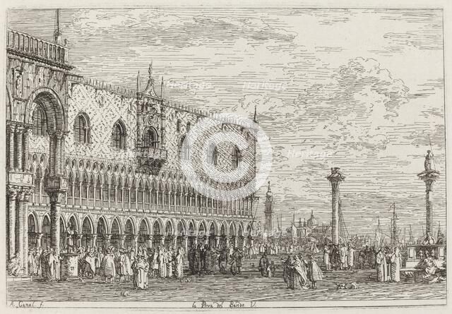 La Piera del Bando. V. [lower right], c. 1735/1746. Creator: Canaletto.