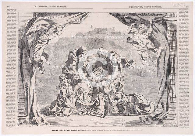 La Pietà, from "L'Illustration", August 29, 1863., August 29, 1863. Creators: Eugene Delacroix, Alexandre Pothey.