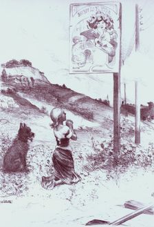 La Pieuse Erreur", dessin original pour les "Maîtres de l'Affiche", c1899. Creator: Adolphe Willette