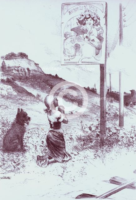 La Pieuse Erreur", dessin original pour les "Maîtres de l'Affiche", c1899. Creator: Adolphe Willette.
