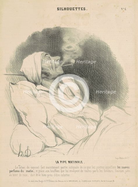 La pipe matinale, 19th century. Creator: Honore Daumier.