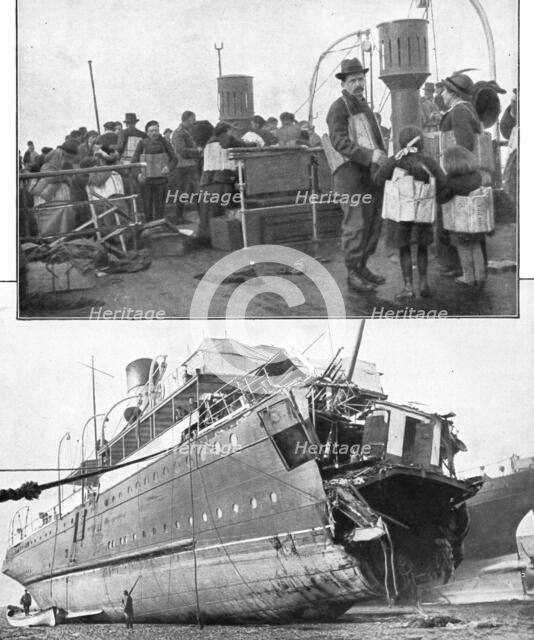 'La piraterie sous-marine; Le torpillage du Sussex, le 24 mars 1916. En haut, les passagers a bord,  Creator: Unknown.