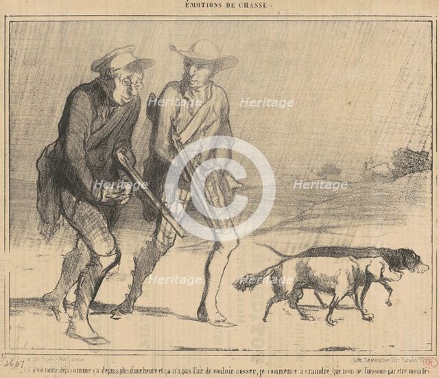 La pluie tombe déja comme ça depuis ..., 19th century. Creator: Honore Daumier.