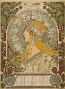 La Plume, 1896. Creator: Mucha, Alfons Marie (1860-1939)