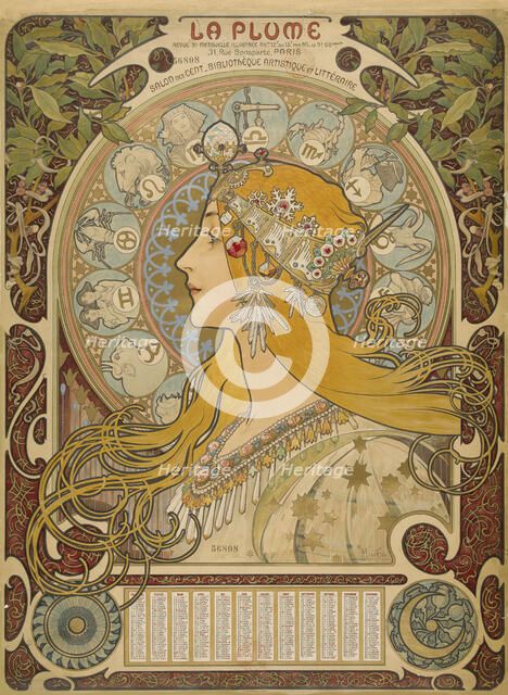 La Plume, 1896. Creator: Mucha, Alfons Marie (1860-1939).