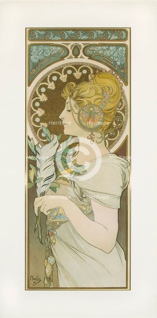 La Plume. Artist: Mucha, Alfons Marie (1860-1939)