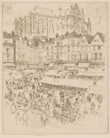 La Place, Beauvais, 1907. Creator: Joseph Pennell