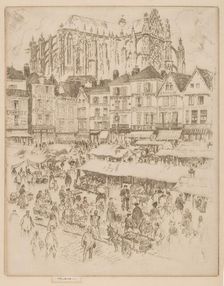 La Place, Beauvais, 1907. Creator: Joseph Pennell