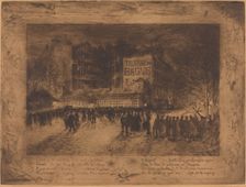 La Place des Martyrs et La Taverne du Bagne (The Place des Martyrs and the Jailhouse..., 1885. Creator: Felix Hilaire Buhot