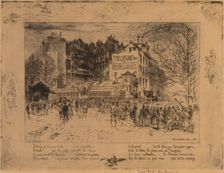 La Place des Martyrs et La Taverne du Bagne (The Place des Martyrs and the Jailhouse..., 1885. Creator: Felix Hilaire Buhot