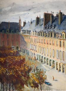 La Place Des Vosges, 1928. Creator: Georges Leon Dufrenoy