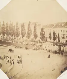 La place pendant les fêtes de septembre, 1854-56. Creator: Louis-Pierre-Théophile Dubois de Nehaut