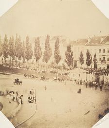 La place pendant les fêtes de septembre, 1854-56. Creator: Louis-Pierre-Théophile Dubois de Nehaut