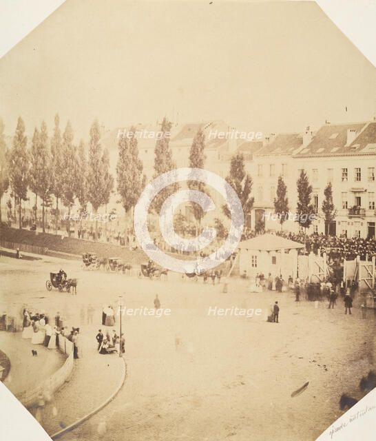La place pendant les fêtes de septembre, 1854-56. Creator: Louis-Pierre-Théophile Dubois de Nehaut.