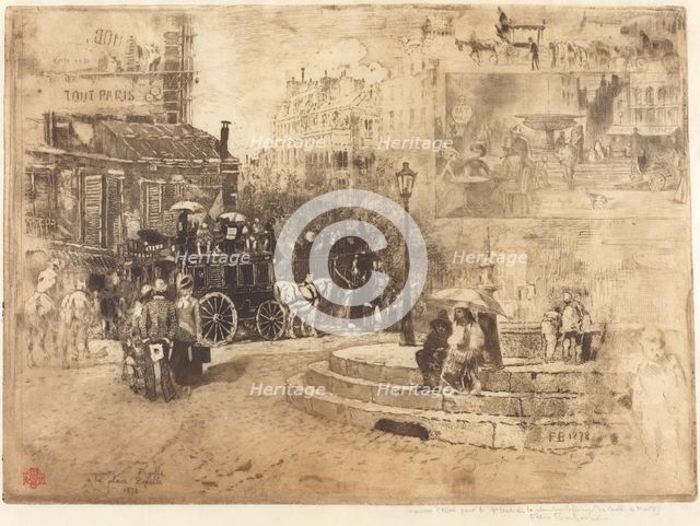 La Place Pigalle en 1878 (Place Pigalle in 1878), 1878. Creator: Felix Hilaire Buhot.