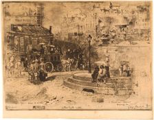 La Place Pigalle en 1878 (Place Pigalle in 1878), 1878. Creator: Felix Hilaire Buhot