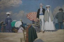 La Plage de Cabourg (Cabourg Beach), 1910. Creator: Prinet, René François Xavier (1861-1946)