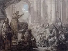 La prédication de saint Augustin devant Valère. Esquisse pour le tableau du chœur de..., c1755. Creator: Carle van Loo
