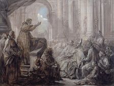 La prédication de saint Augustin devant Valère. Esquisse pour le tableau du chœur de..., c1755. Creator: Carle van Loo