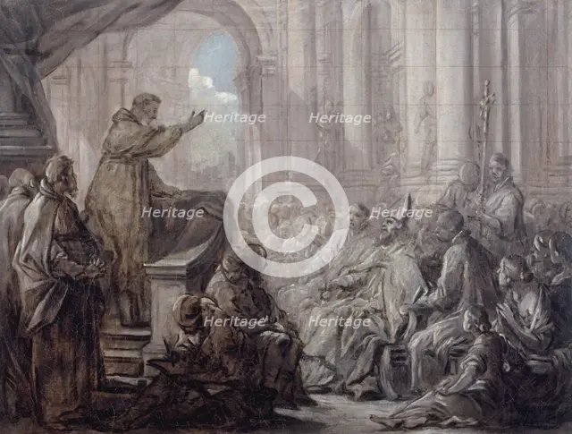 La prédication de saint Augustin devant Valère. Esquisse pour le tableau du chœur de..., c1755. Creator: Carle van Loo.