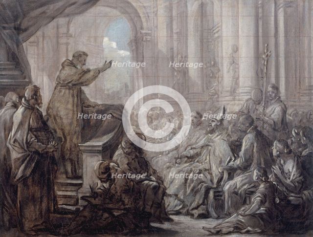La prédication de saint Augustin devant Valère. Esquisse pour le tableau du chœur de..., c1755. Creator: Carle van Loo.