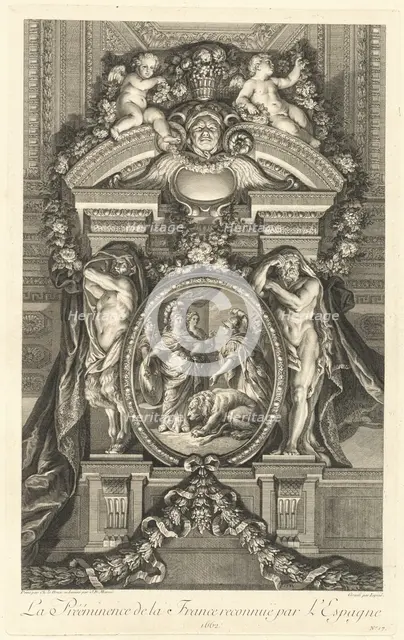 La Prééminence de la France reconnue par l'Espagne 1662 (The Preeminance..., [pl. 17], pub.1752. Creators: Jean-Baptiste Masse, Francois Bernard Lepicie.