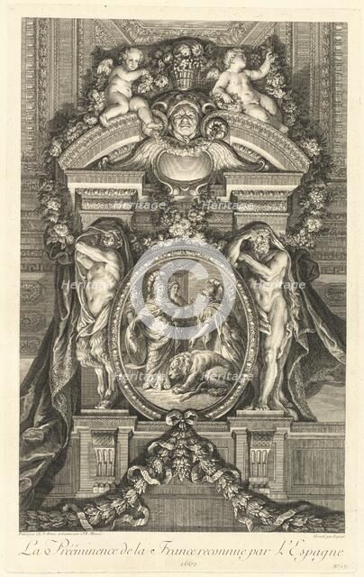 La Prééminence de la France reconnue par l'Espagne 1662 (The Preeminance..., [pl. 17], pub.1752. Creators: Jean-Baptiste Masse, Francois Bernard Lepicie.