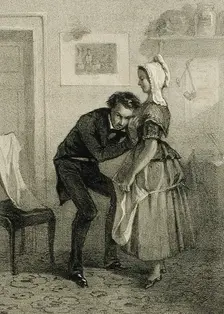 La Premiere auscultation, 1857. Creator: Félicien Rops