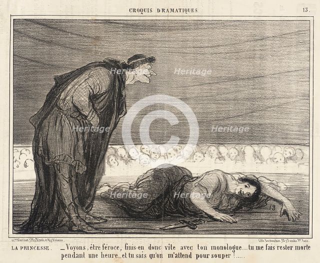 La Princesse. Voyons, être féroce, finis-en..., 1857. Creator: Honore Daumier.