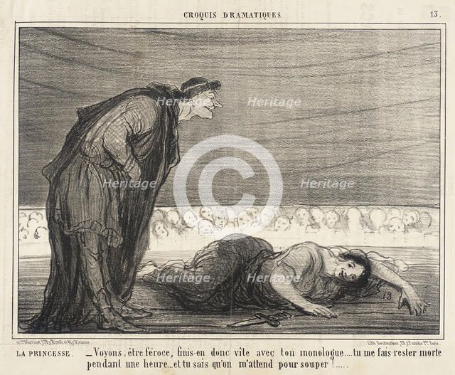 La Princesse. Voyons, être féroce, finis-en..., 1857. Creator: Honore Daumier.