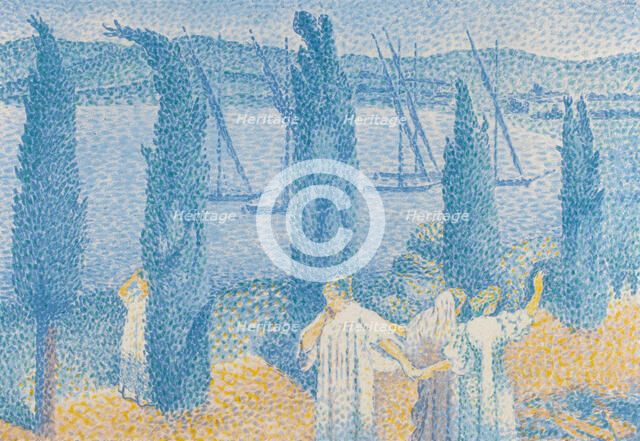 La Promenade Ou Les Cypres, 1897. Creator: Henri-Edmond Cross.