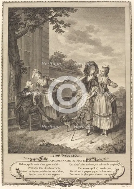 La promenade du matin, 1774. Creator: Charles Louis Lingée.