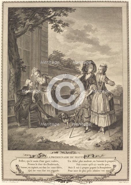 La promenade du matin, 1774. Creator: Charles Louis Lingée.