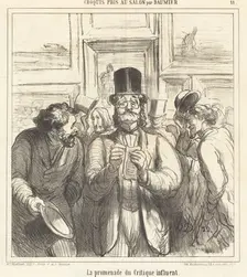 La promenade du Critique influent, published 1865. Creator: Honore Daumier