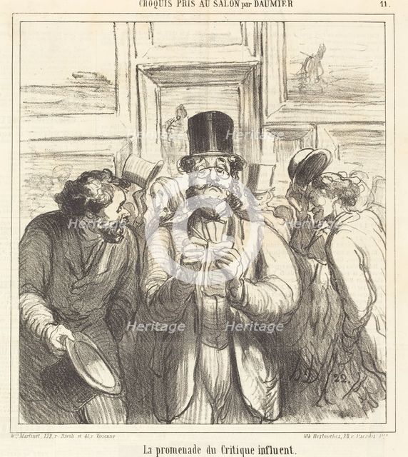 La promenade du Critique influent, published 1865. Creator: Honore Daumier.