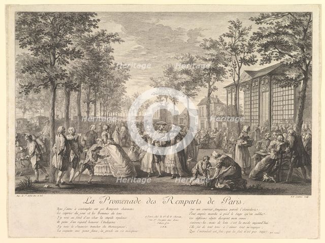 La Promenade des Remparts de Paris, 1760. Creator: Pierre Francois Courtois.