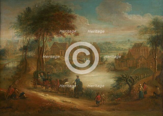 La promenade en voiture, between 1696 and 1765. Creator: Théobald Michau.