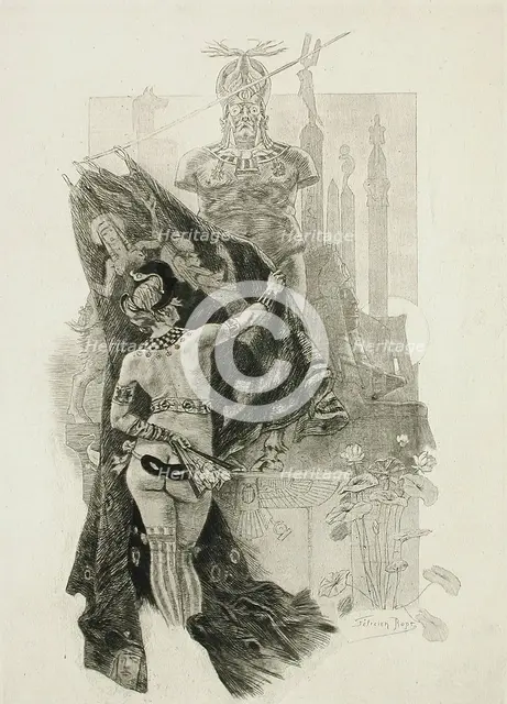 La Pudeur de Sodome, 1888. Creator: Félicien Rops.