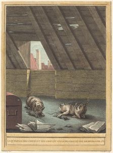 La querelle des chiens et des chats et celle des chats et des souris (The Quarrel of Cats...pub.1759 Creator: Johann Christoph Teucher