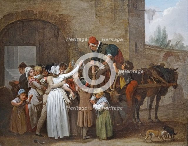 La queue au lait (The queue for milk), c.1796. Creator: Boilly, Louis-Léopold (1761-1845).