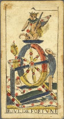 La Roue de Fortune (Wheel of Fortune), Tarot card, Early 18th cen.