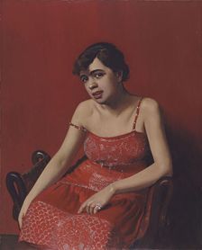 La Roumaine à la robe rouge (Romanian Woman in a Red Dress), 1925. Creator: Vallotton, Felix Edouard (1865-1925)