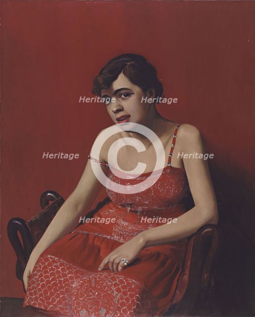La Roumaine à la robe rouge (Romanian Woman in a Red Dress), 1925. Creator: Vallotton, Felix Edouard (1865-1925).